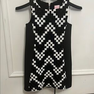 Zoe Ltd Black and White Sheath Cocktail Dress
